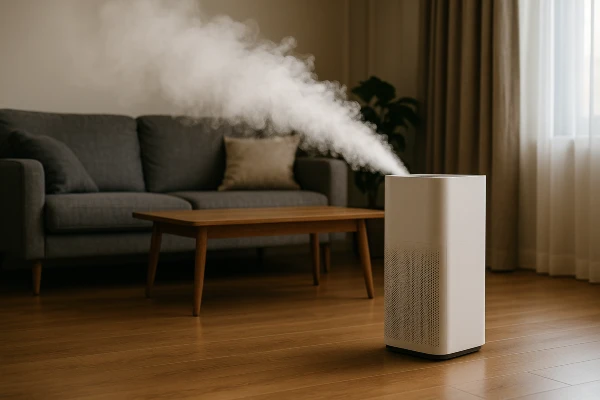a fog meter device in the living room of a house from Round Rock Air Conditioning Repair in Round Rock, TX - HVAC duct & vent installation